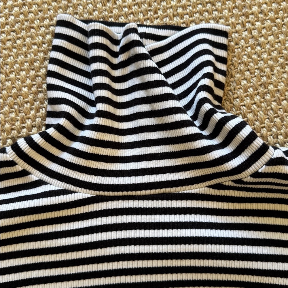 Veronica Beard Cedar Striped Ribbed  Turtleneck Sweater - Picture 3 of 4